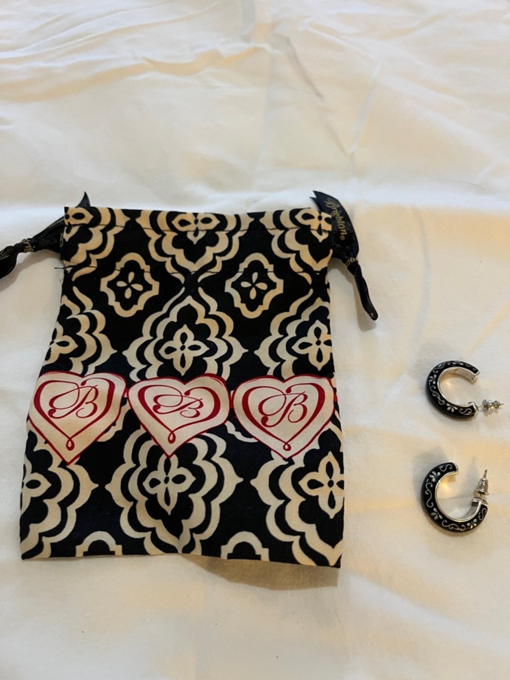 Brighton black and silver earrings